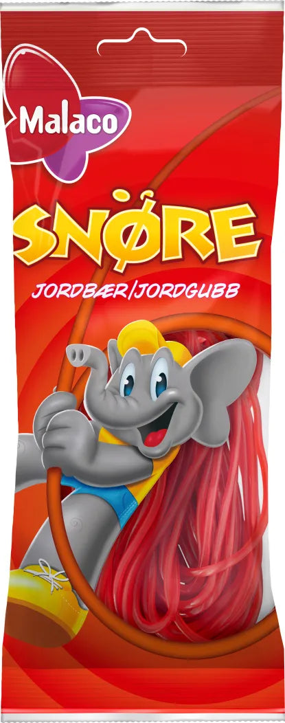 Malaco Snöre Jordgubb 24x94g